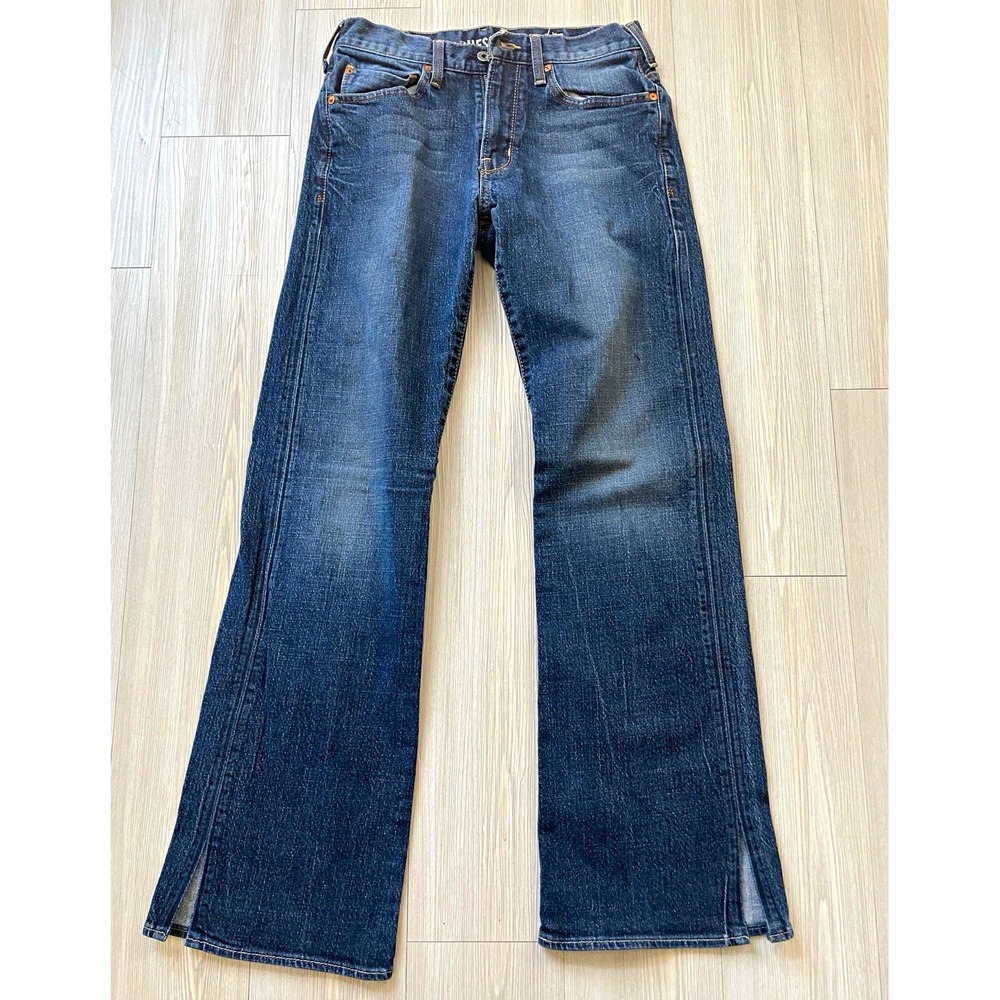 GUESS Women's Dark Wash Blue Denim Bootcut Jeans Size 29 Mid Rise Stretch Basic